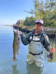 Angler with a big 21-inch fish in West Springfield