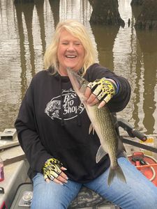 Happy angler with a nice chain pickerel catch!