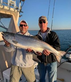 Coho salmon caught while fishing in NY