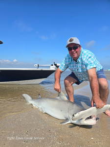 Impressive catch of a large Atlantic Sharpnose Shark in Point Comfort