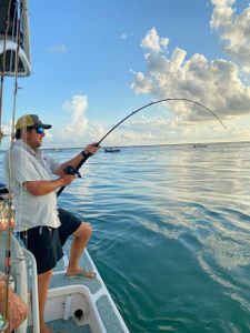 Person fishing at Point Comfort