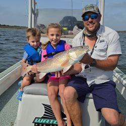 Redfish catch on fishing boat in Point Comfort TX waters
