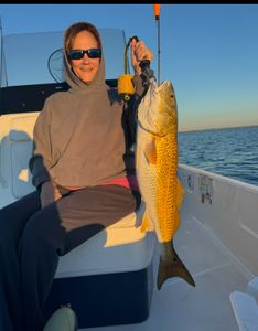 Redfish caught while fishing in Port Arthur TX waters from boat