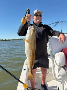 Large redfish caught while fishing in Port Arthur TX waters