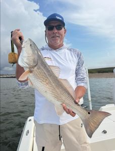 Redfish catch displayed on fishing boat in Port Arthur TX waters