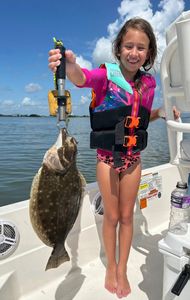 Southern flounder caught fishing in Port Arthur TX displayed on boat deck