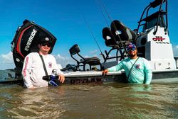 Two people fishing at Matagorda
