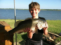 Largemouth bass caught while fishing in TX