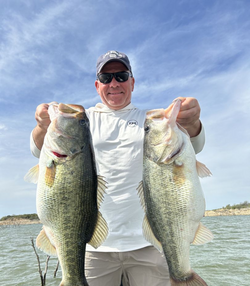 Two largemouth bass caught at O.H. Ivie Lake