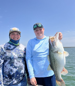 A fisherman with a large fish caught at O.H. Ivie Lake