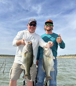 Two large Largemouth Bass caught at O.H. Ivie Lake