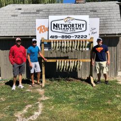 Three anglers enjoying a fishing trip in OH