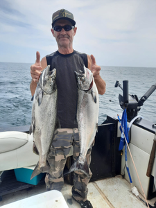 Two Chinook salmon caught fishing in Ontario