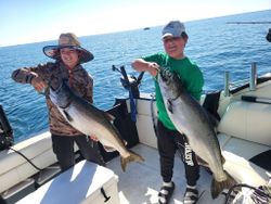 2 chinook salmon caught while fishing in ontario