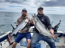 Two coho salmon caught fishing in Ontario