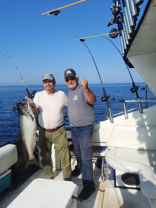A large lake trout caught while fishing in Ontario