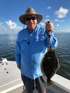 Southern Flounder catch by fisherman in Corpus Christi