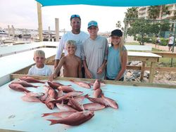 5 people fishing in Gulf Shores