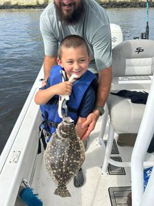 Southern Flounder caught while fishing in Oak Island