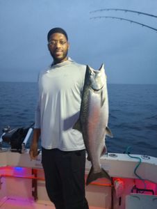 Chinook salmon caught fishing in Kenosha