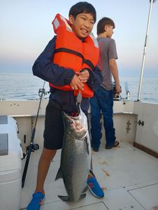 Coho salmon, 21-inch fish caught while fishing in WI
