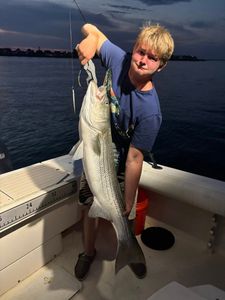 Striped bass caught while fishing in ME
