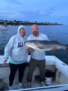 Striped bass fishing at Wells Harbor