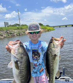 Two largemouth bass and florida bass, caught in Sebring, Florida