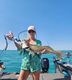 Angler with fishing rod in Detroit