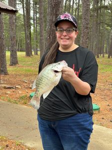Angler with a white crappie fish caught in Batesville