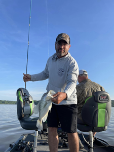 Single fisherman catches fish in MS