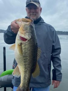 Large bass caught fishing in North Myrtle Beach SC waters