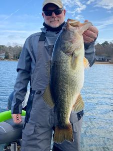 Large bass caught fishing in North Myrtle Beach SC