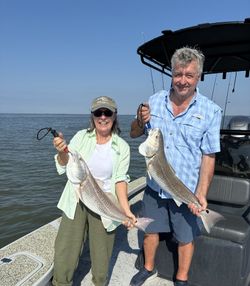 Two redfish caught during fishing trip in Corpus Christi TX