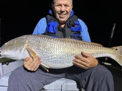 Large redfish catch displayed on boat in Morehead City NC