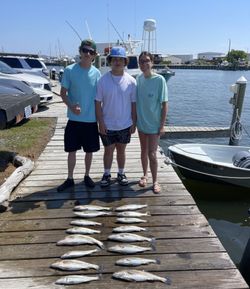 Three anglers fishing in North Carolina
