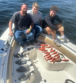Two grey triggerfish caught fishing in Panama City Beach