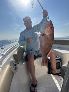 Deep sea trolling scores a vibrant Red Snapper off Panama City Beach!