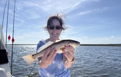 Redfish caught while fishing in Panacea FL waters from boat