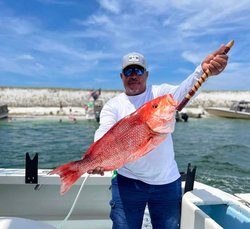 Nice red snapper caught today! Clear conditions made for perfect fishing at Hurricane Hole Marina.