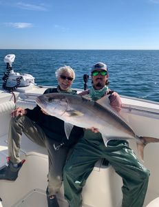 A huge greater amberjack fish caught while fishing in FL