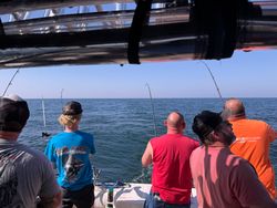 Person fishing at lakeside in Marblehead