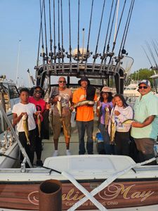Two bluefish caught by seven people at Lakeside Marblehead
