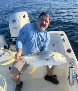 A lone crevalle jack, a 19-inch fish caught while fishing in FL