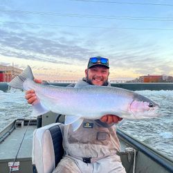 Caught a beautiful bull trout while fishing in MI.