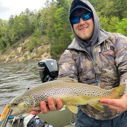 A fisherman catches a sea trout in Stanwood