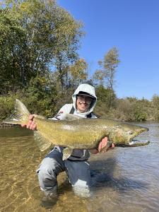 Great catch on the fly today! Clear skies made for perfect fishing conditions.