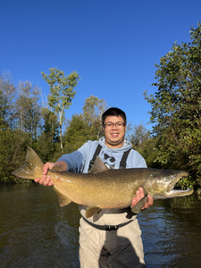 Nice catch on the fly rod today! Clear skies made for perfect fishing conditions.