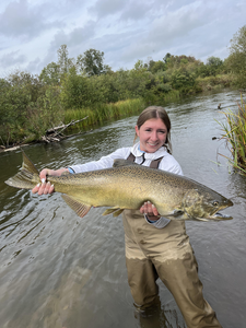 Nice lake trout on the fly today! Partly cloudy conditions made for some exciting fishing.
