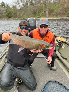 Nice rainbow trout on the fly today! Great action on the water.